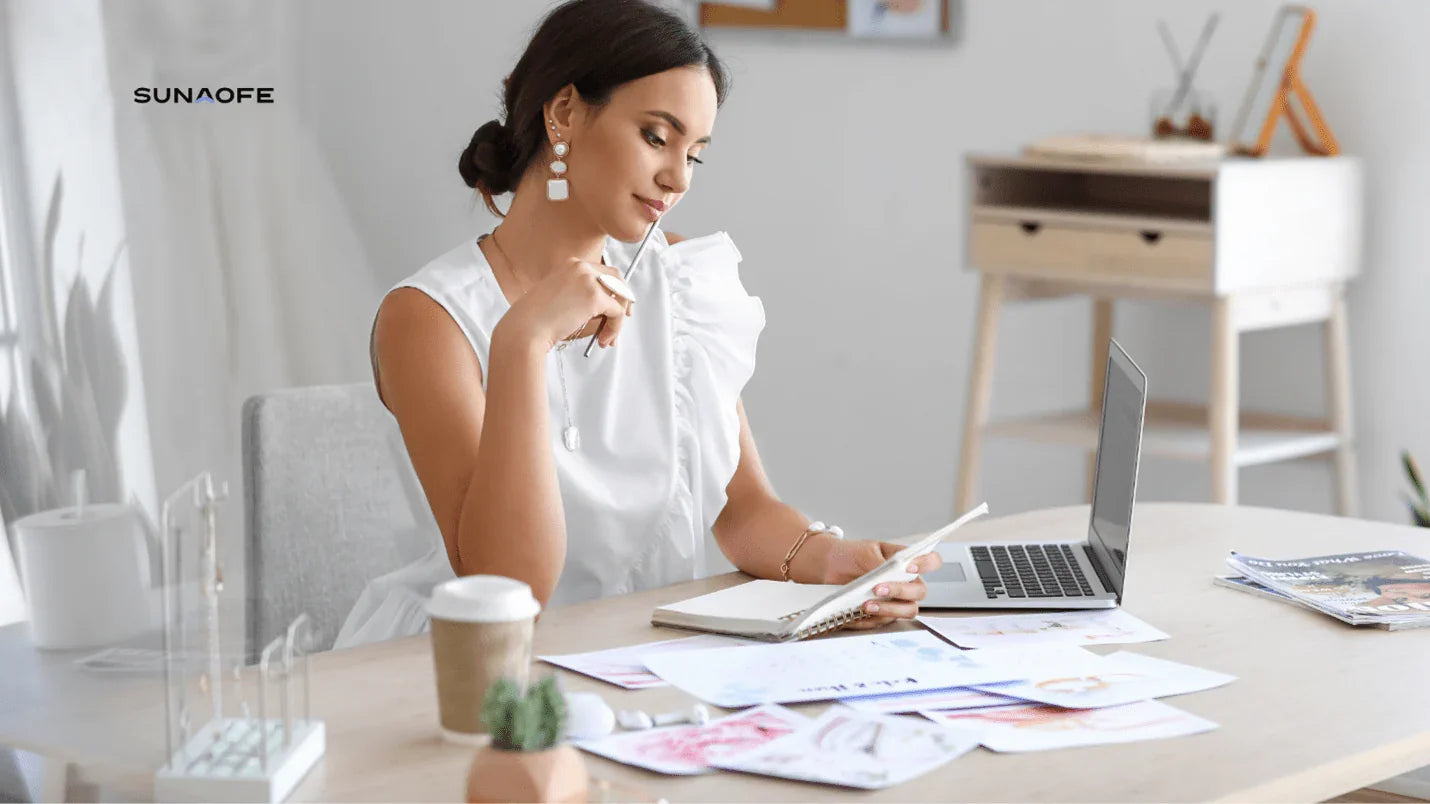 Elevate Monochrome Elegance: Adding a Standing Desk to Your Black-and-White Room - Sunaofe