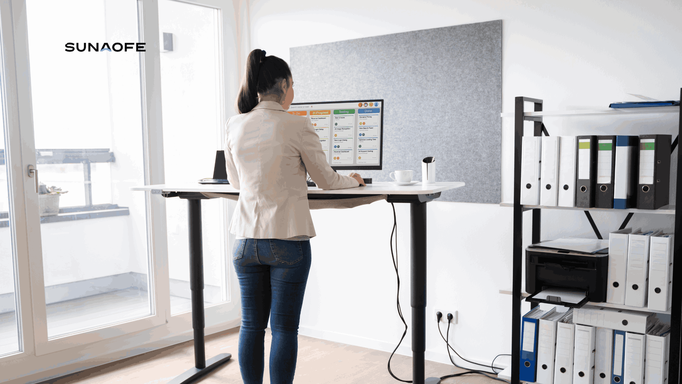 How Tall Should a Standing Desk Be - Full Guide and Calculator - Sunaofe