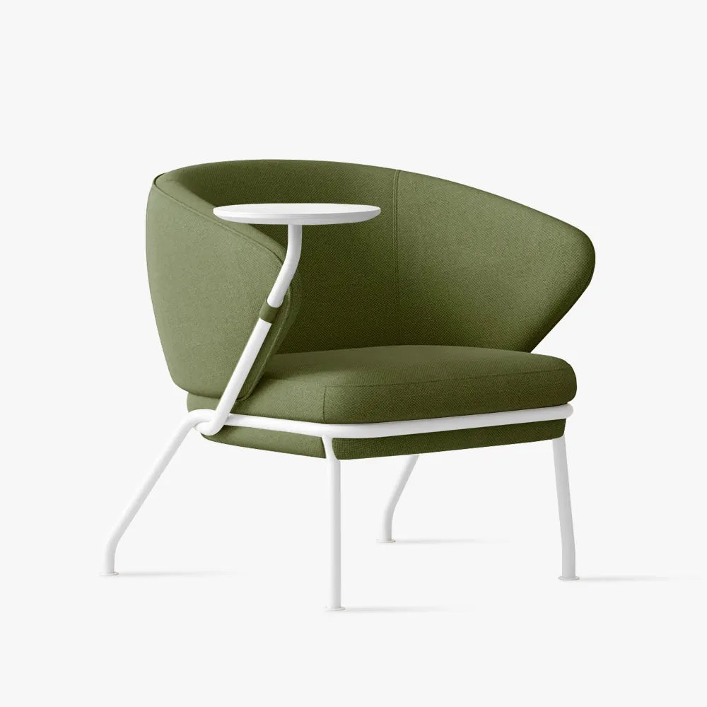 Custom Office Sofa with Side Table Green Fabric