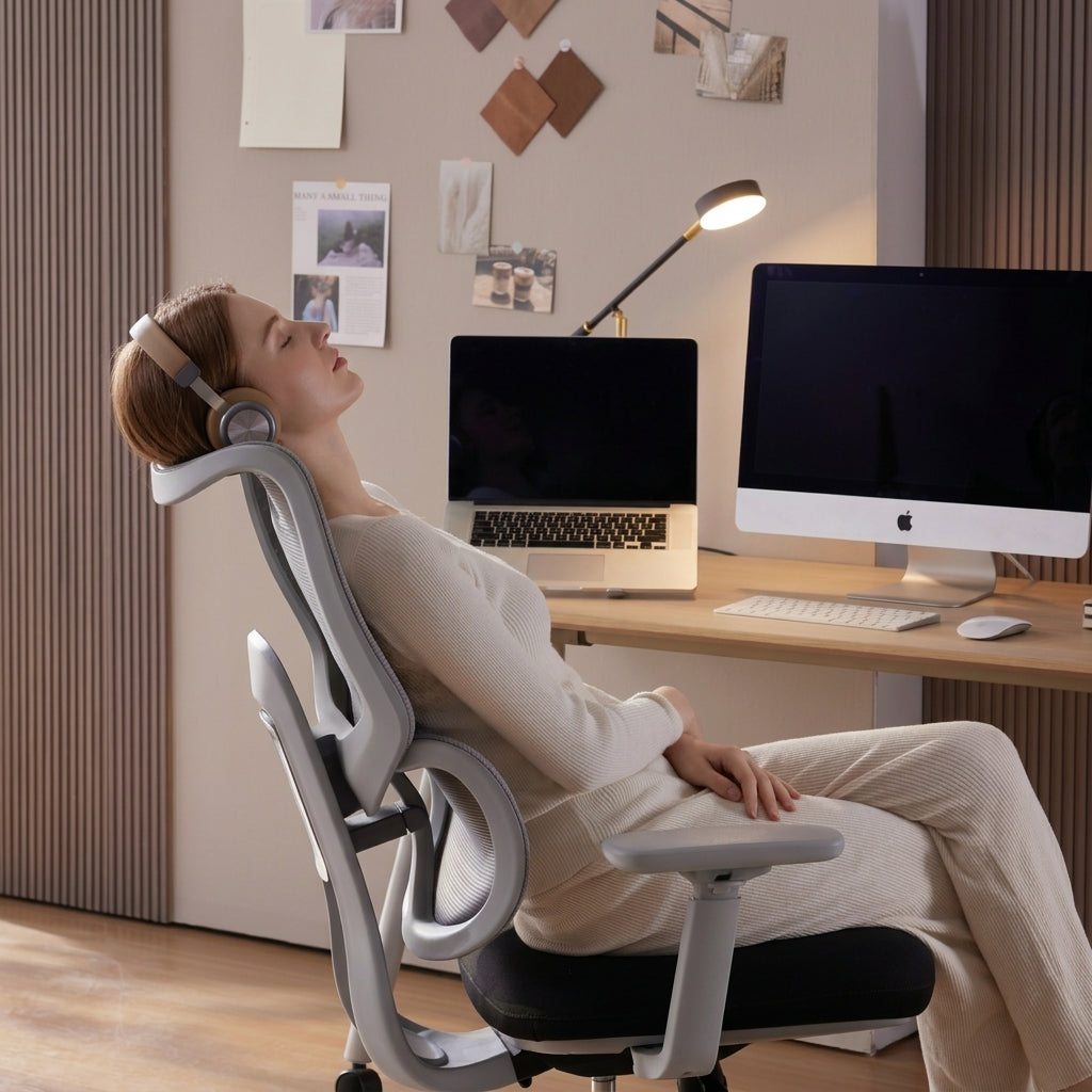 Sunaofe Atlas Ergonomic Office Chair — Adjustable Headrest, Dynamic Lumbar & 4D Armrests
