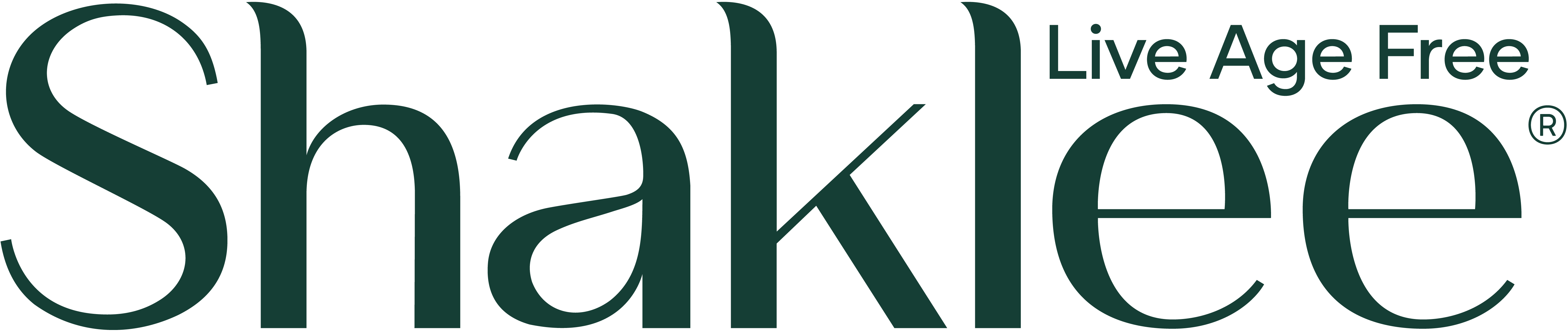 Shaklee logo with tagline 'Live Age Free' in green text on a white background