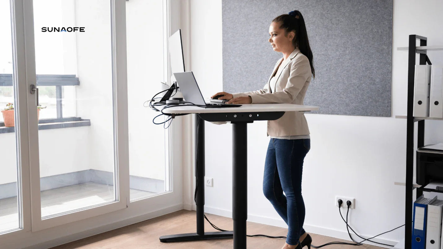 From Classic to Contemporary: Transform Your Black-and-White Room with a Standing Desk - Sunaofe