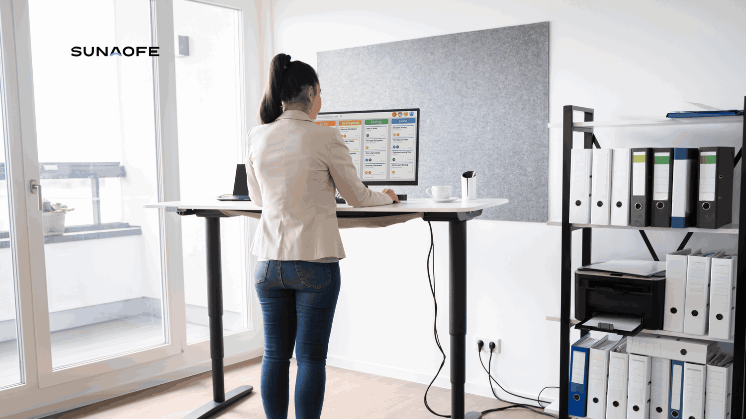 How Tall Should a Standing Desk Be - Full Guide and Calculator - Sunaofe
