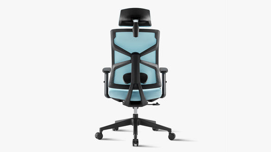 Sunaofe Blue Ergonomic Office Chair Rear View