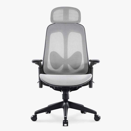 White Ergonomic Office Mesh Chair with Wheels
