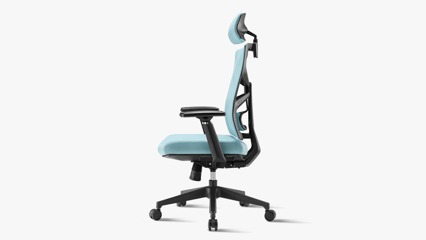 Sunaofe Ergonomic Office Chair Light Blue Side View