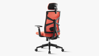 Sunaofe Ergonomic Office Chair Orange Rear View