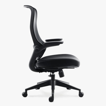 Sunaofe Ergonomic Sustainable Black Office Chair Side View
