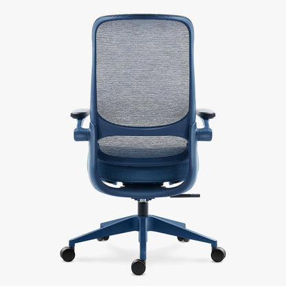 Sunaofe Ergonomic Blue Office Chair Rear View
