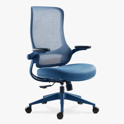 Sunaofe blue ergonomic office chair three quarter view