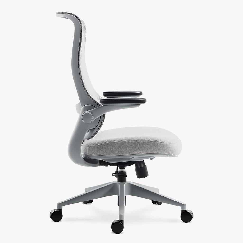 Sunaofe Ergonomic Sustainable Gray Office Desk Chair Side View