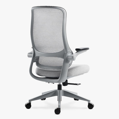 Sunaofe Ergonomic Sustainable Gray Office Desk Chair Three Quarter Rear View