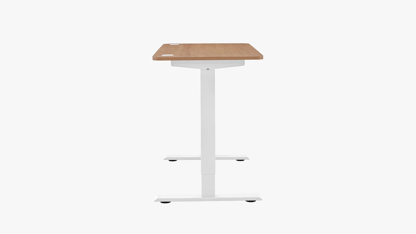 Sunaofe Oak Smart Adjustable Desk Side View