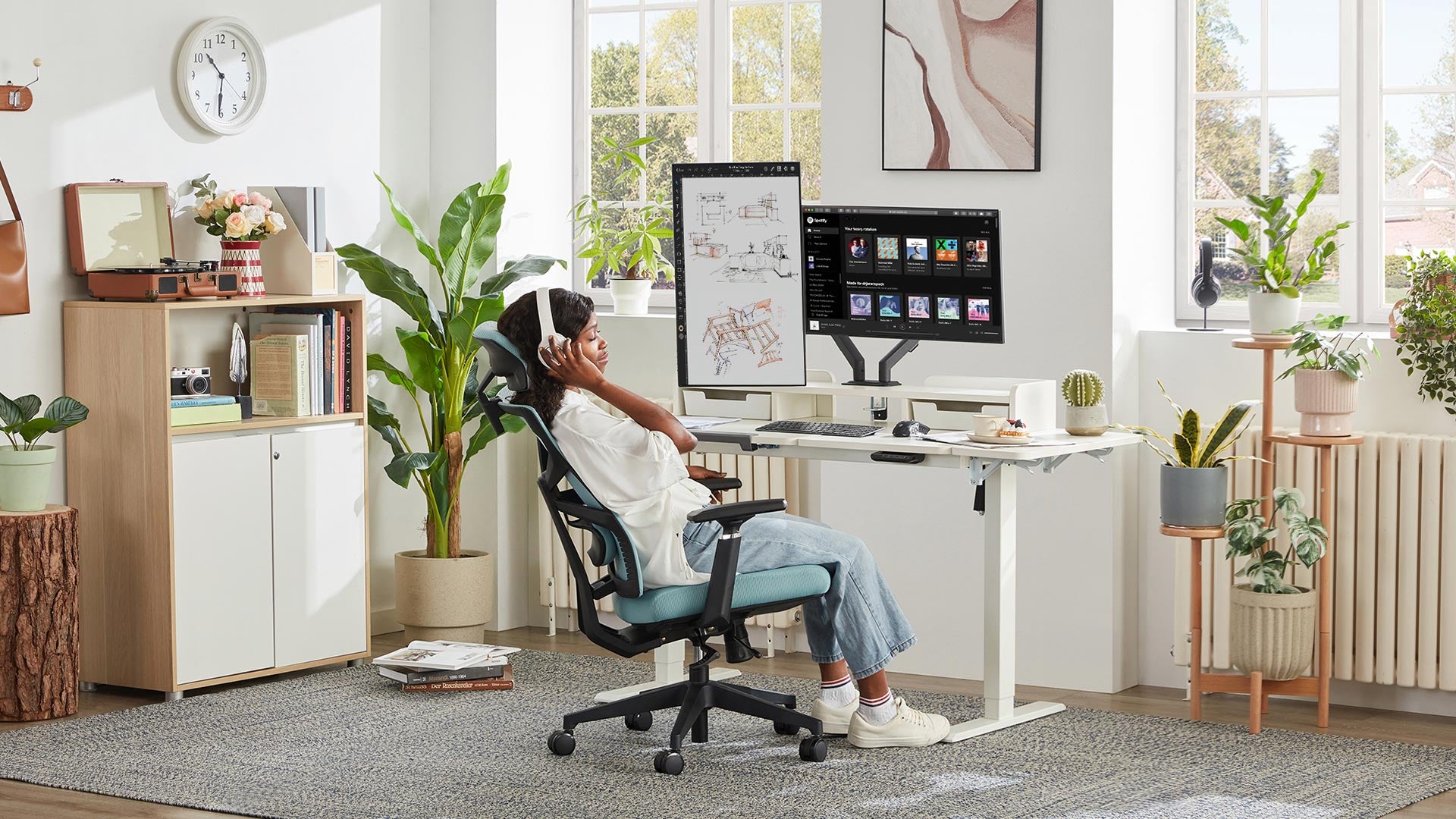 Sunaofe Office Chair Woman Relaxing Home Office