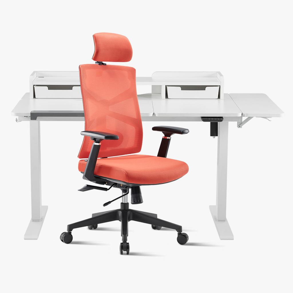 Sunaofe Orange Ergonomic Office Chair and Desk