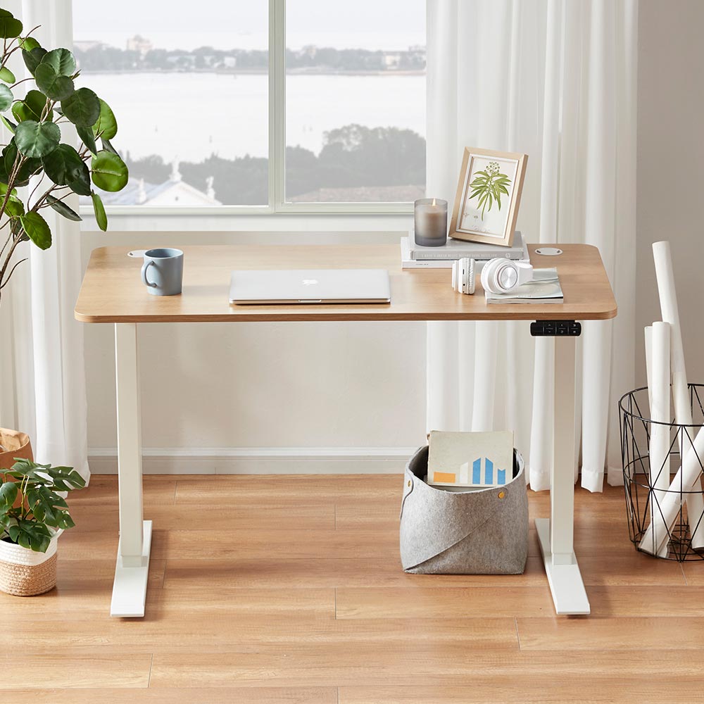 Sunaofe Smart Desk Home Office Natural Light Wood Top