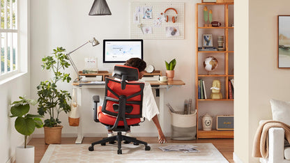 Woman Sitting at Sunaofe Adjustable Desk