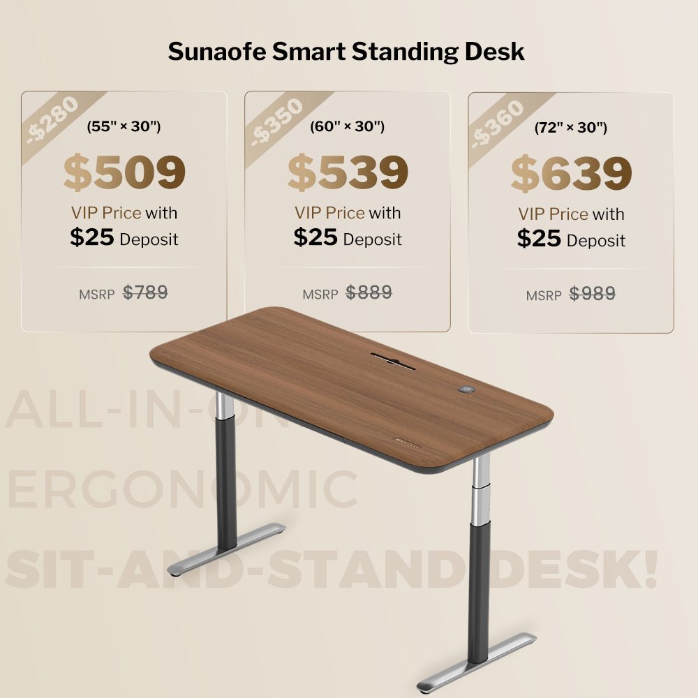 All - in - one Ergonomic Standing Desk丨Deposit $25, Lock the exclusive VIP price of $399 - Sunaofe